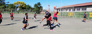 Nursing students participating in a netball match against Ngwelezane hospital nursing students – 2019